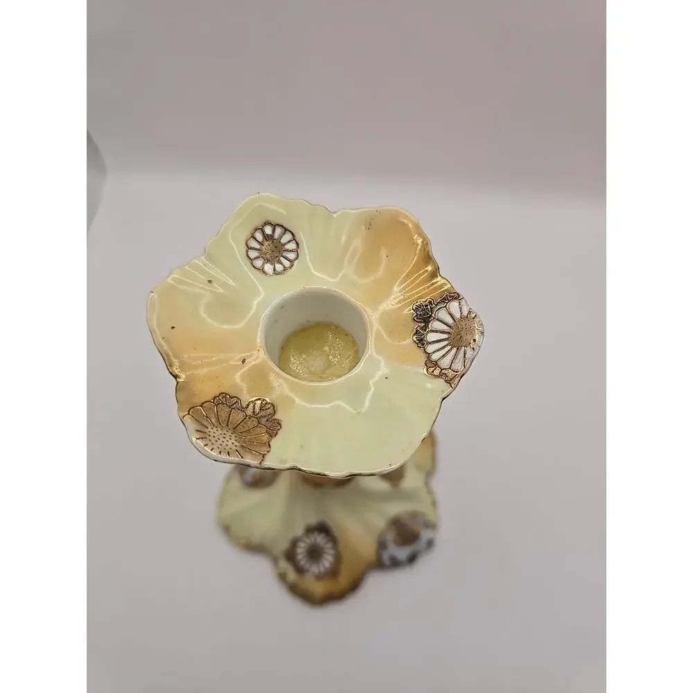 Vintage Japanese Hand Painted Candle Holder